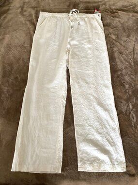 Vince Camuto Drawstring Linen Blend Pants XL